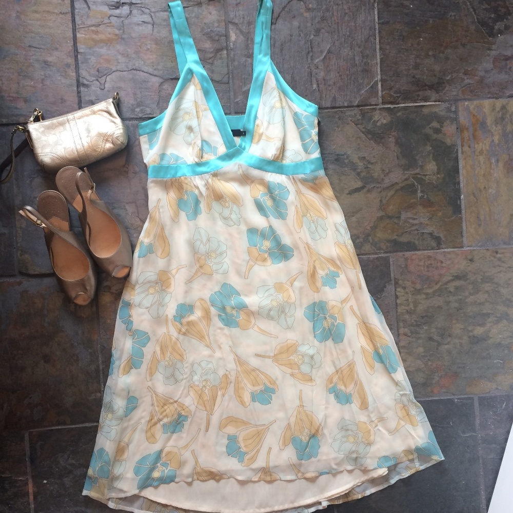 Arden B Silk Floral Print Baby Doll Dress